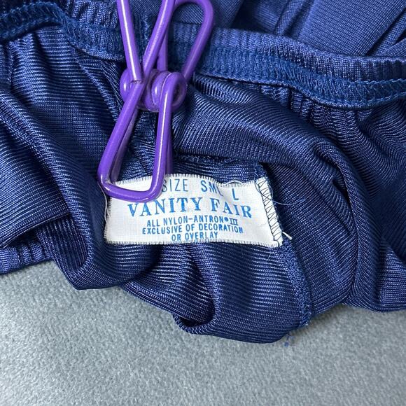 Vintage Vanity Fair Half Slip Blue Nylon Antron III Small L Silky Shiny Lingerie - Picture 4 of 5